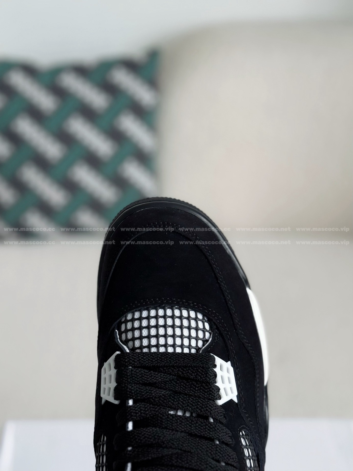 「#4328」Jordan Air Jordan 4 Retro "White Thunder" Leather Retro Basketball Shoes Black and White - Image 8