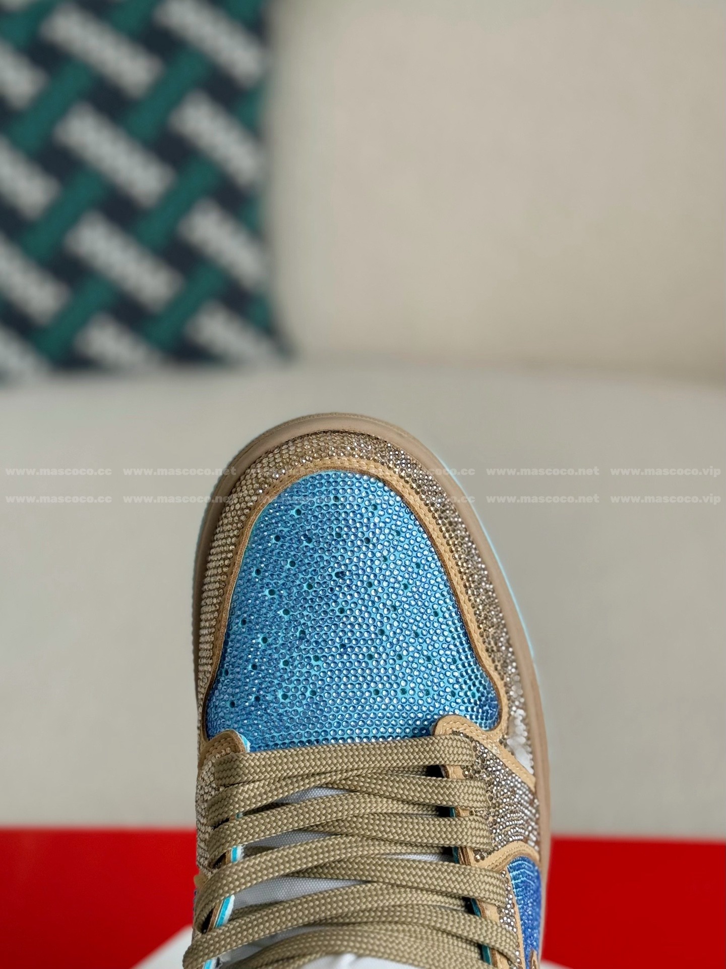 「#4575」Jordan 1 Hand-Set Rhinestones High Sneakers - Image 9