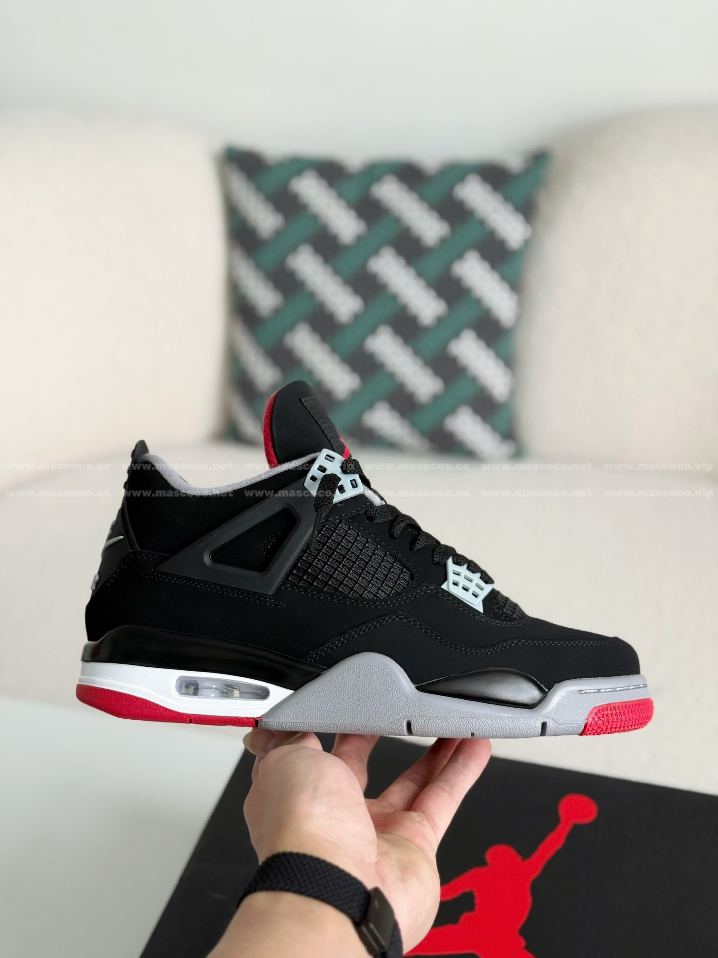 「#114」Jordan 4 AJ4 Sneakers Retro Oreo - Image 6