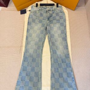 「#4740」LOUIS VUITTON Checkerboard Bootcut Jeans