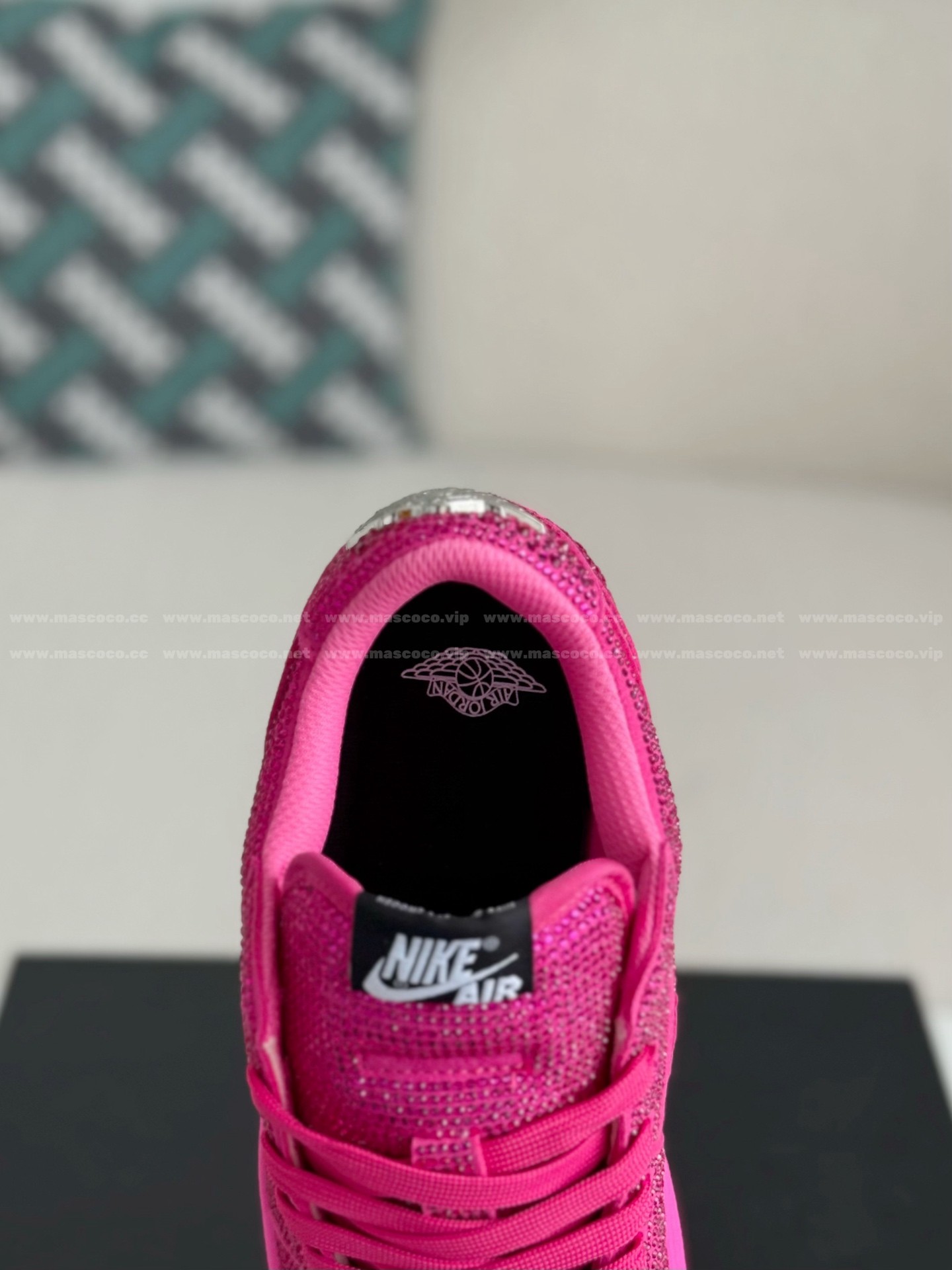 「#4760」Jordan 1 Hand-Set Rhinestones Low Sneakers - Image 9