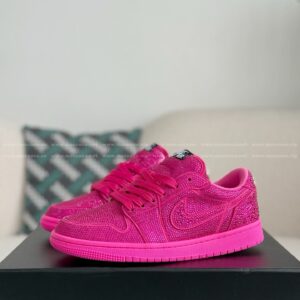 「#4760」Jordan 1 Hand-Set Rhinestones Low Sneakers