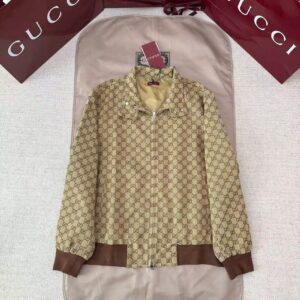 「#4763」GUCCI Double G jacquard full print jacket