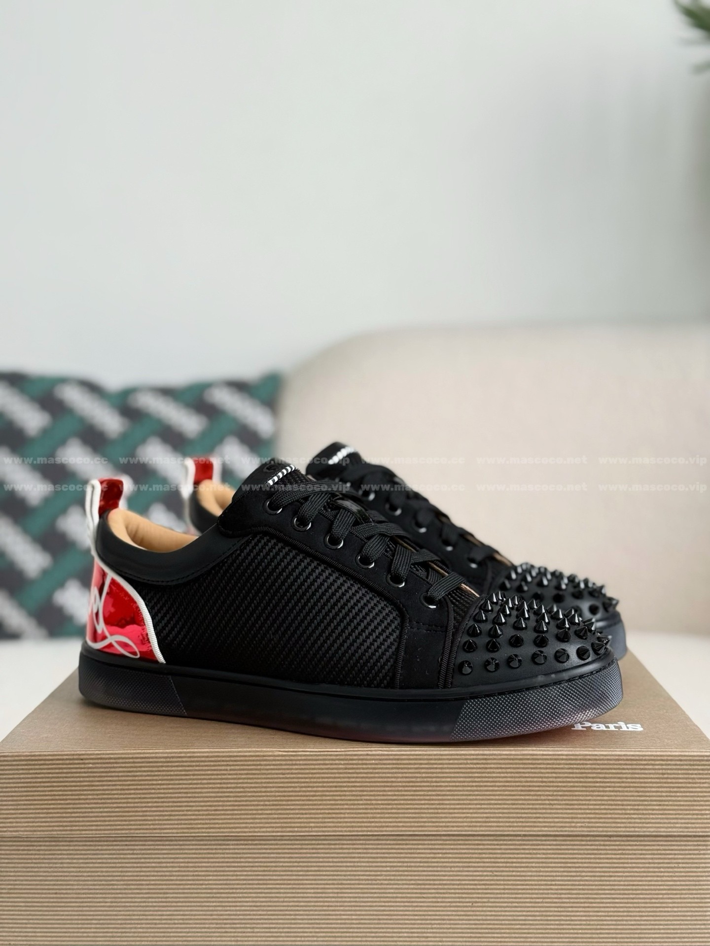 「#4776」Christian Louboutin Faux Suede Sneakers - Image 2