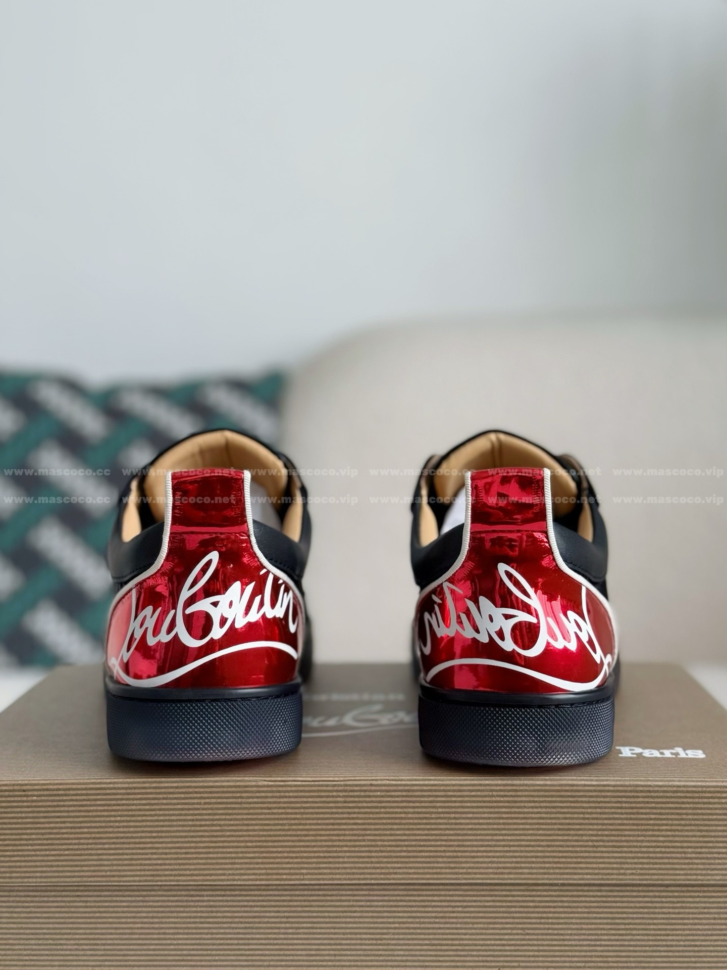 「#4776」Christian Louboutin Faux Suede Sneakers - Image 3