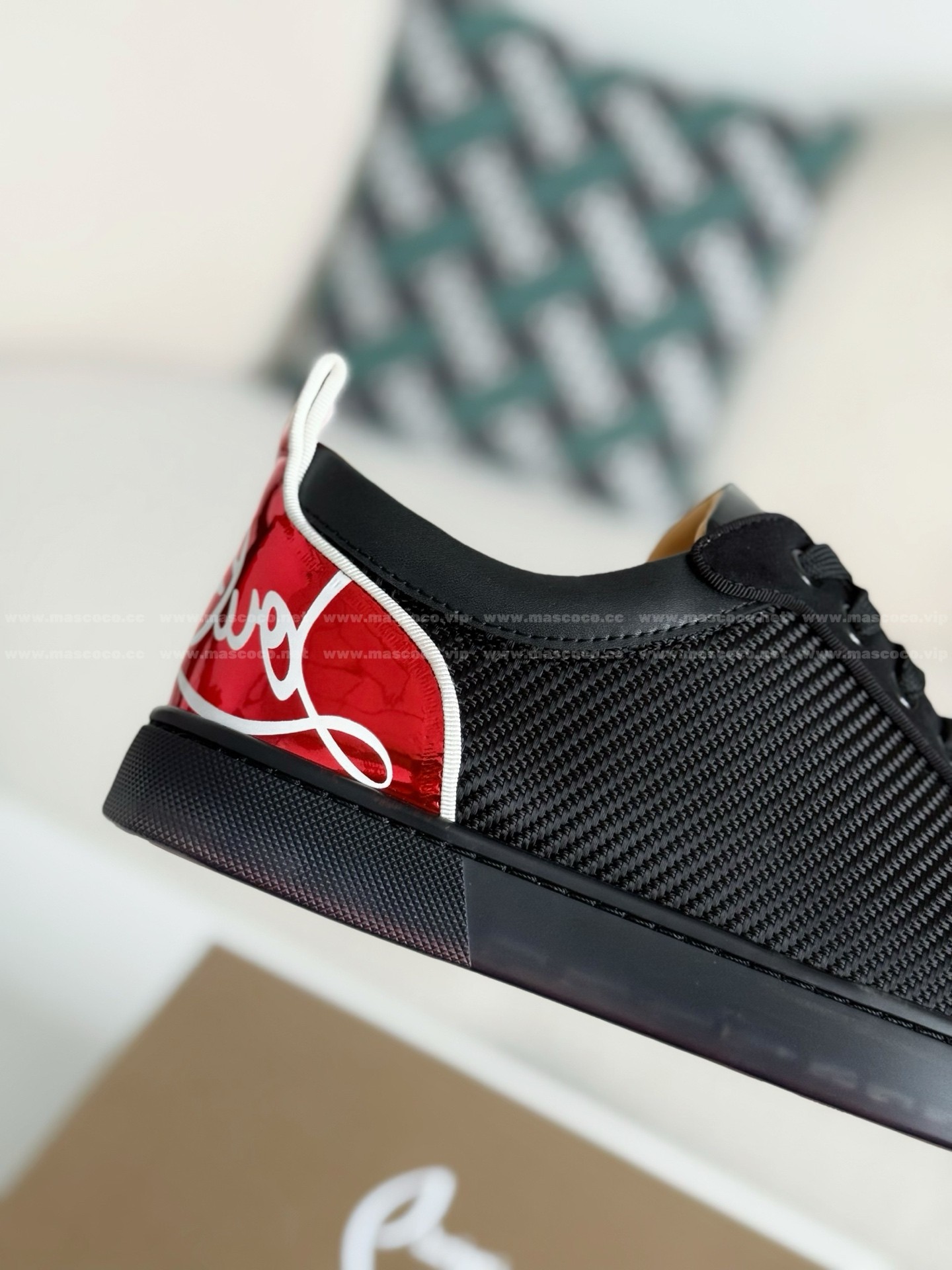 「#4776」Christian Louboutin Faux Suede Sneakers - Image 7