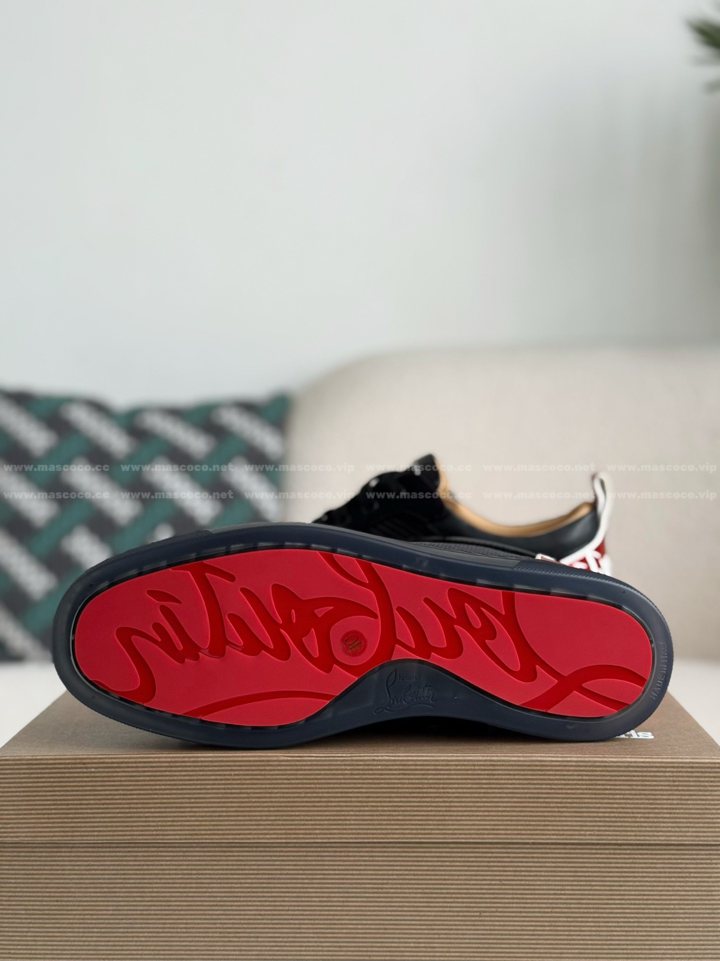 「#4776」Christian Louboutin Faux Suede Sneakers - Image 5