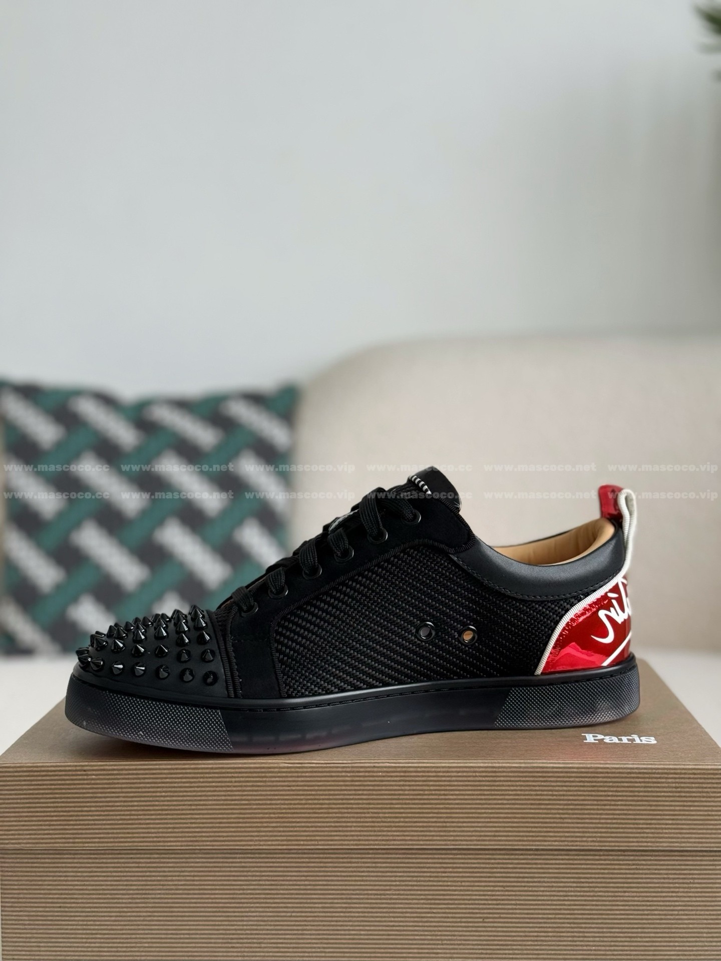 「#4776」Christian Louboutin Faux Suede Sneakers - Image 4