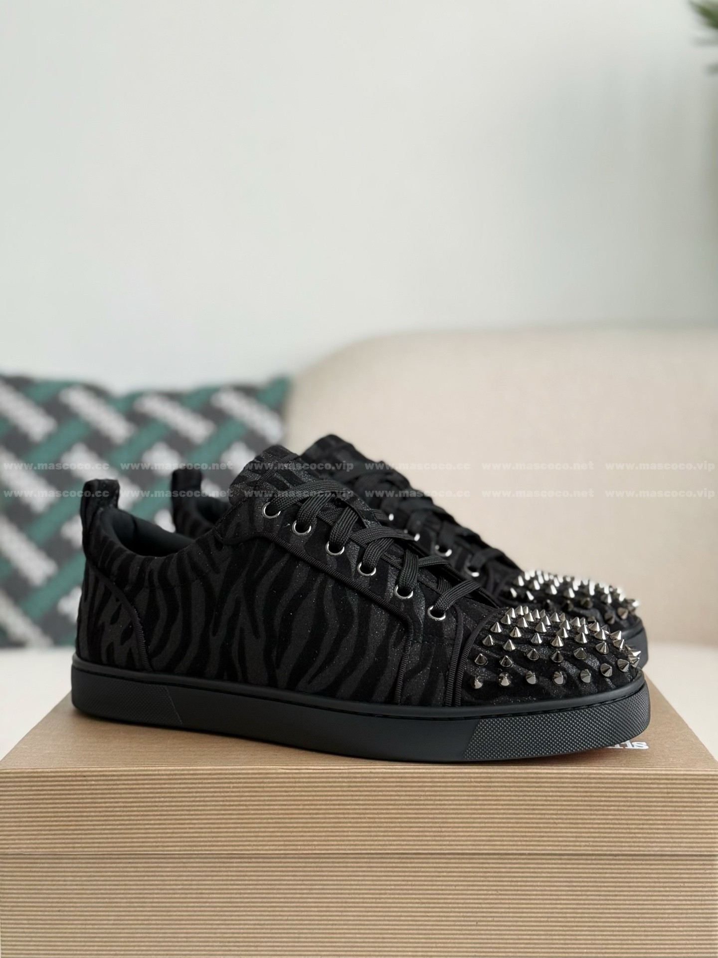 「#4777」Christian Louboutin Faux Suede Sneakers - Image 2