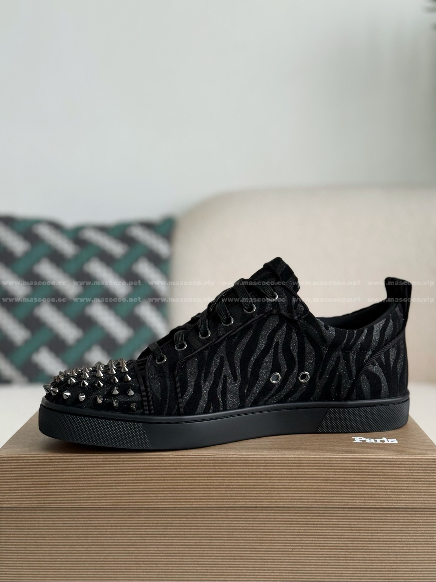「#4777」Christian Louboutin Faux Suede Sneakers - Image 4
