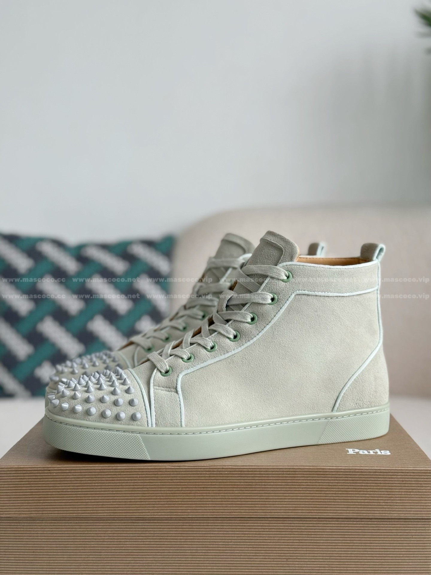 「#4780」Christian Louboutin Faux Suede Sneakers High