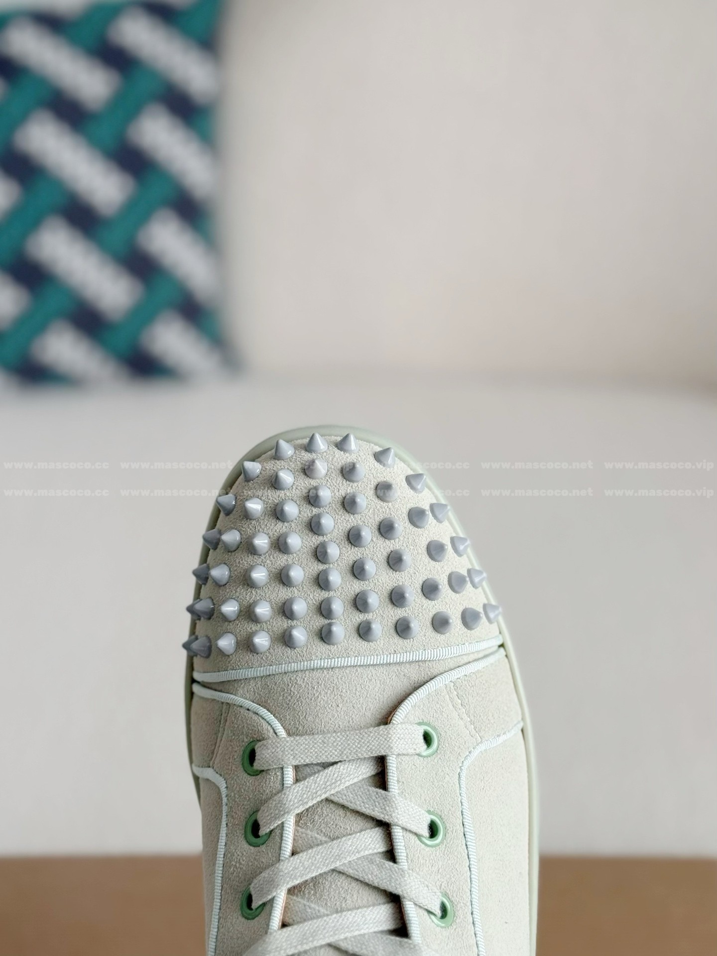 「#4780」Christian Louboutin Faux Suede Sneakers High - Image 9