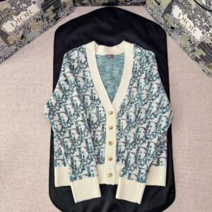 「#4783」DIOR all-over jacquard gradient knitted cardigan