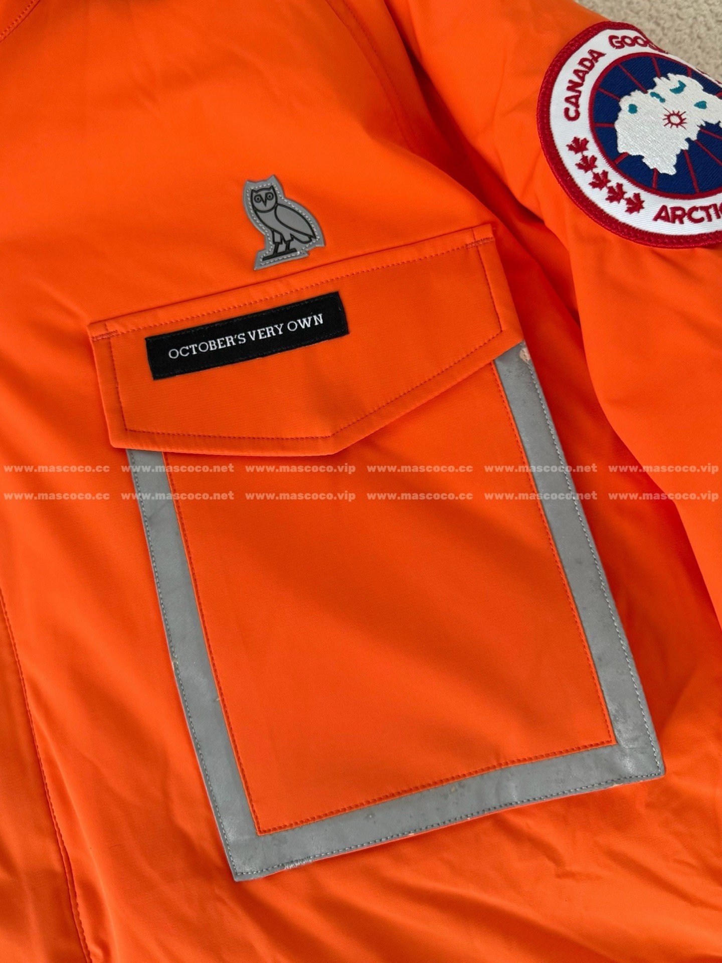 「#4860」Canada Goose x OVO Joint Model Reflective Strip Hooded Down Jacket - Image 5