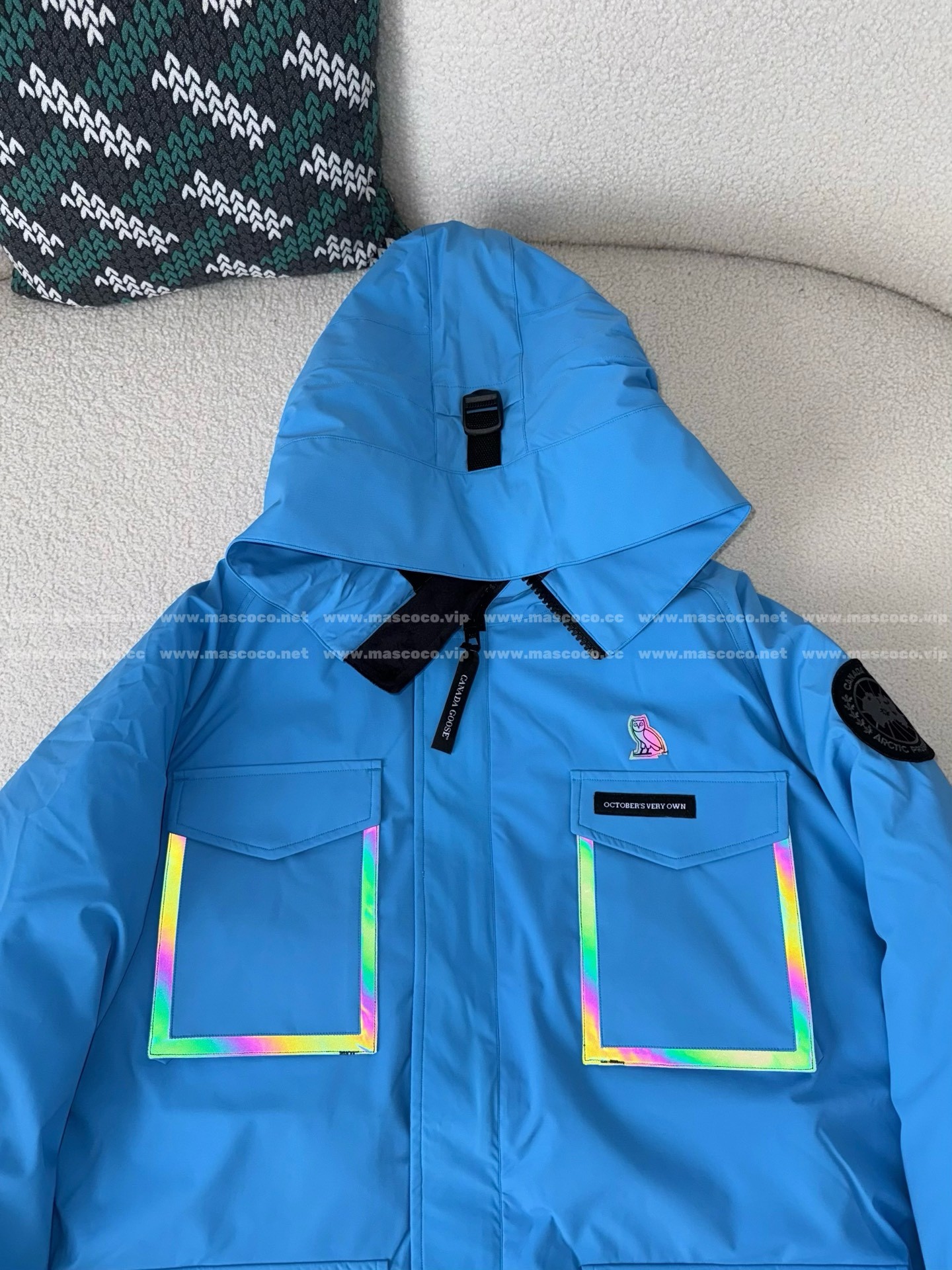 「#4861」Canada Goose x OVO Joint Model Reflective Strip Hooded Down Jacket - Image 4