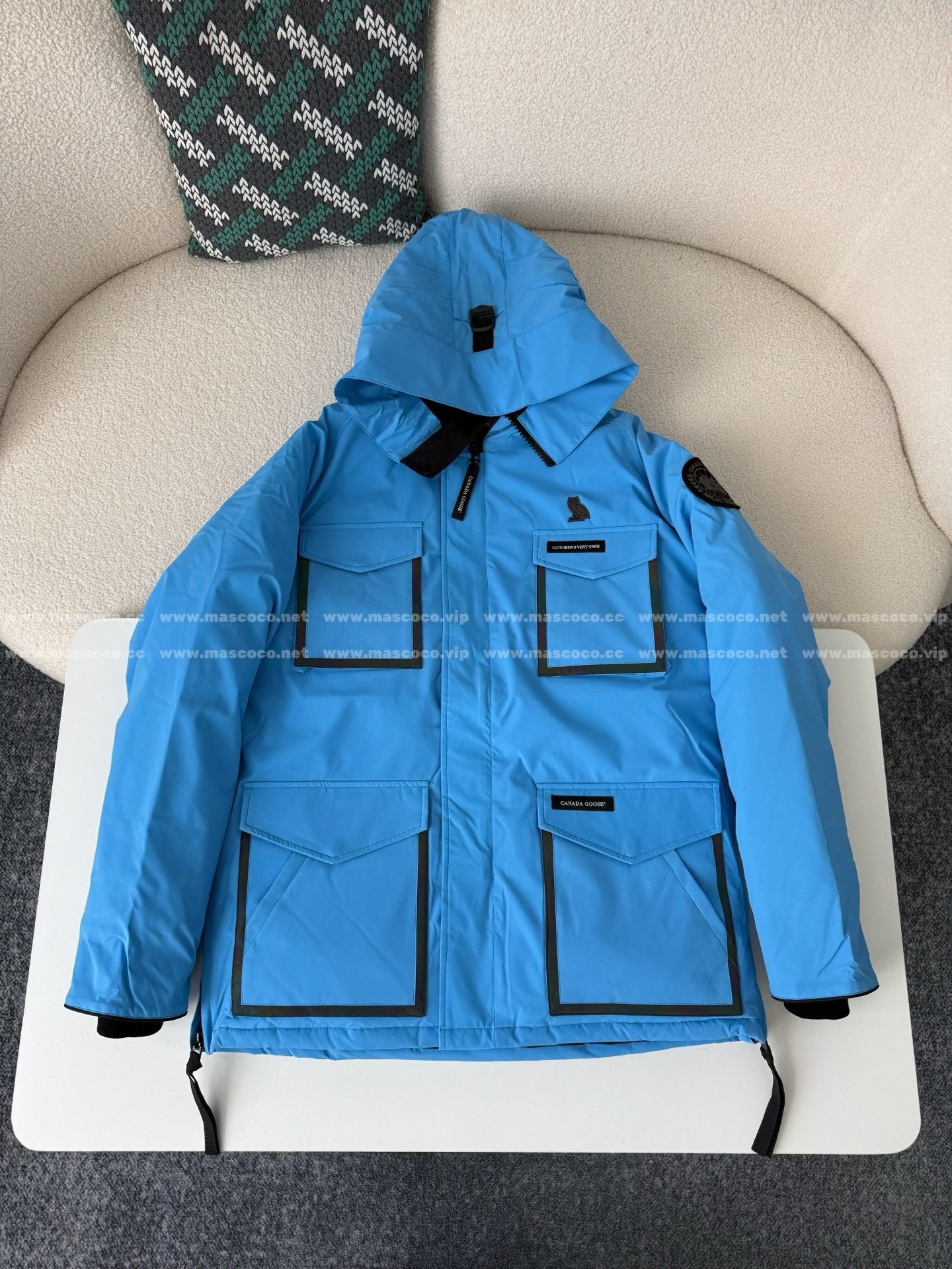 「#4861」Canada Goose x OVO Joint Model Reflective Strip Hooded Down Jacket