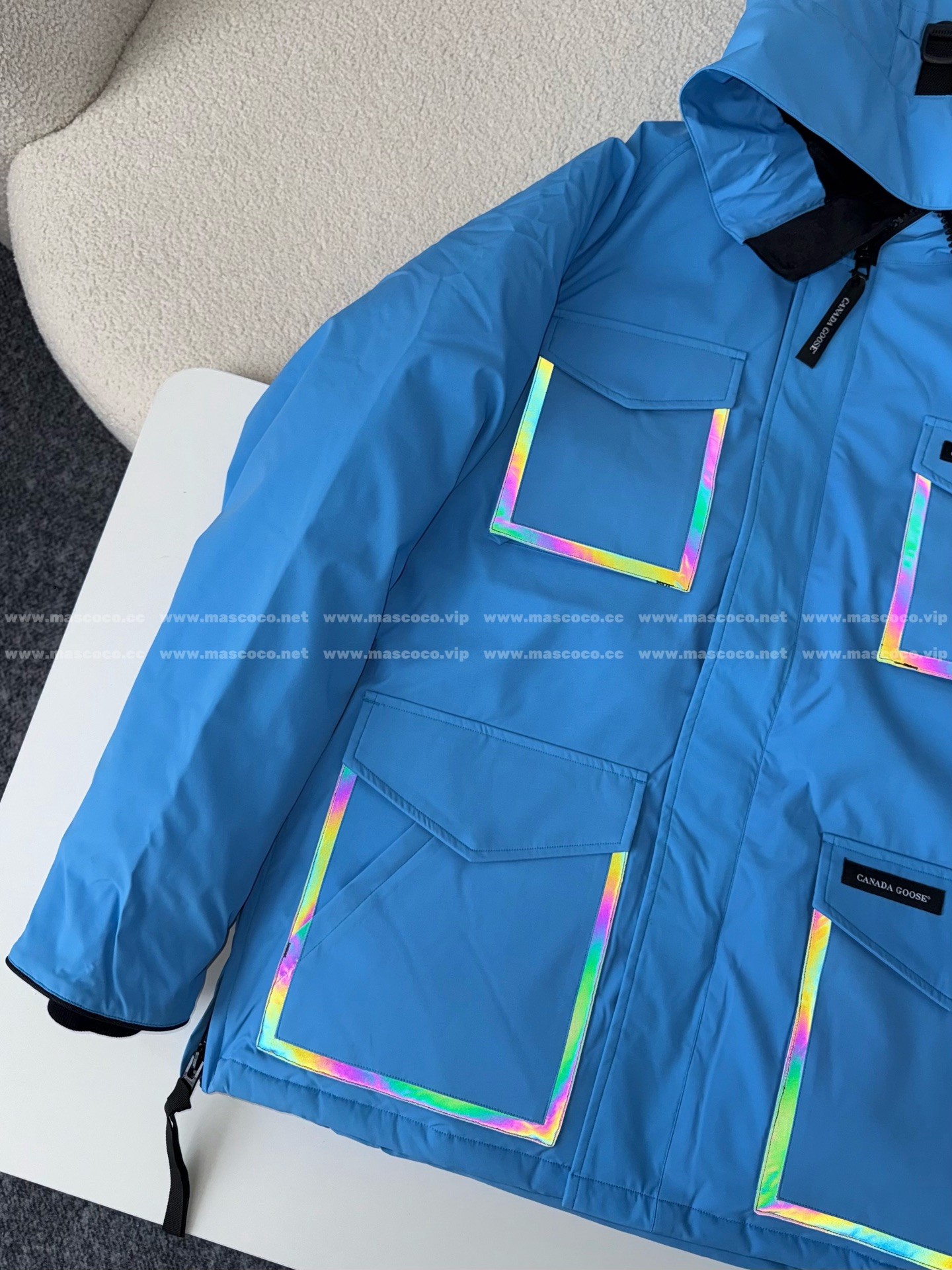「#4861」Canada Goose x OVO Joint Model Reflective Strip Hooded Down Jacket - Image 3