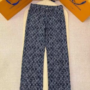 「#4886」LOUIS VUITTON jacquard printed denim trousers