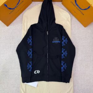 「#4893」Chrome Hearts Zip-Up Hooded Long-Sleeved Sweatshirt