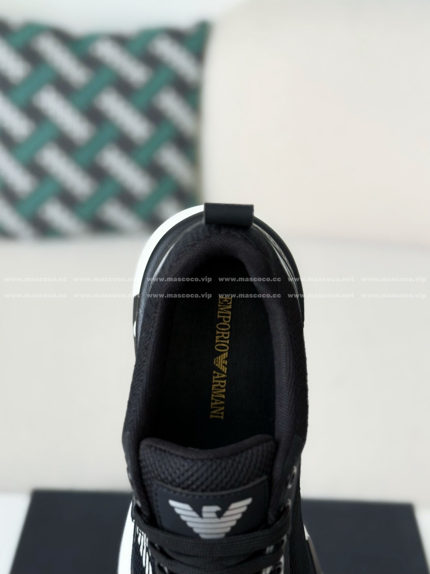 「#4910」EMPORIO ARMANI EAGLE MARK LOGO ATHLETIC SHOES - Image 8