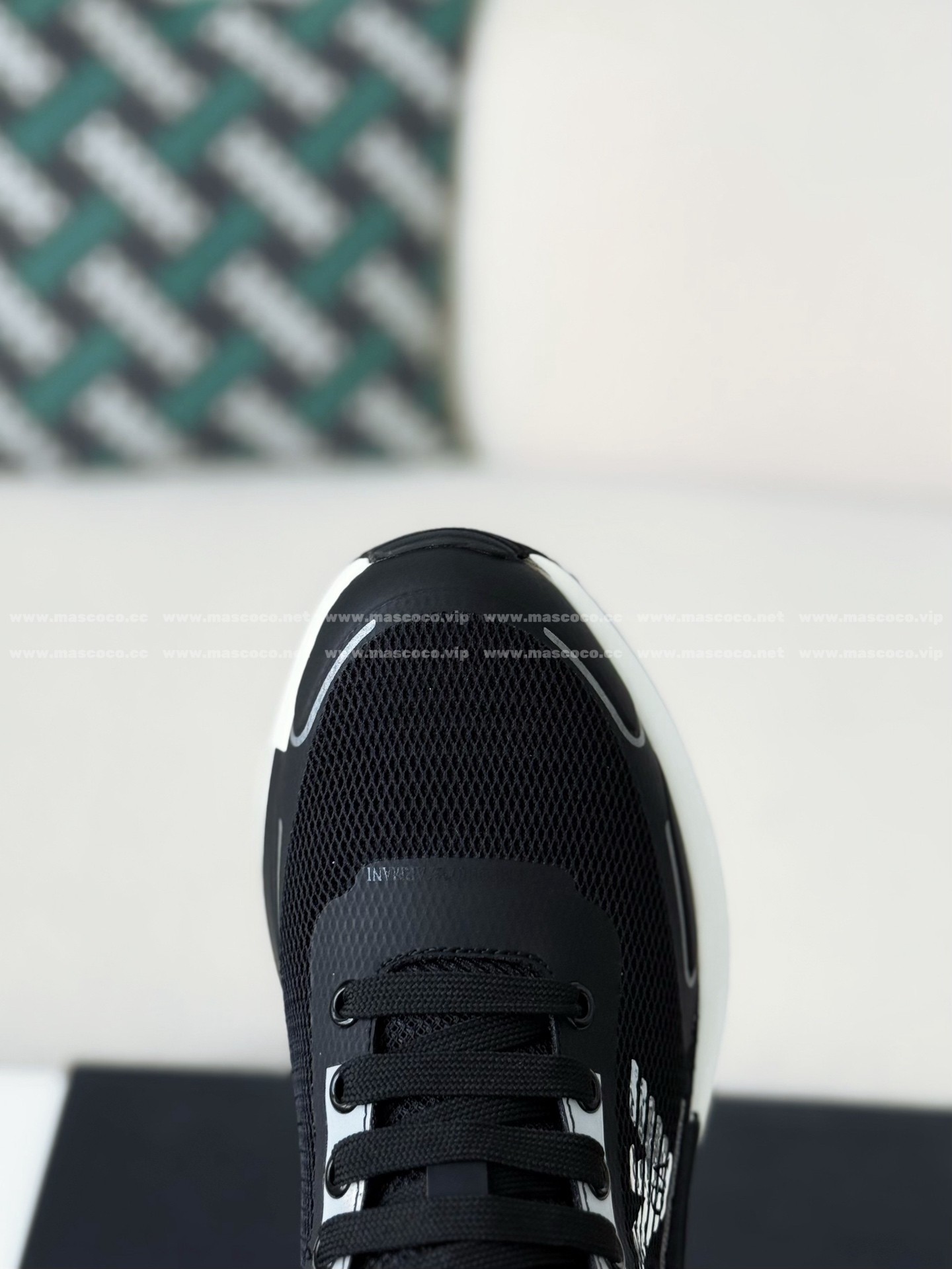 「#4910」EMPORIO ARMANI EAGLE MARK LOGO ATHLETIC SHOES - Image 9
