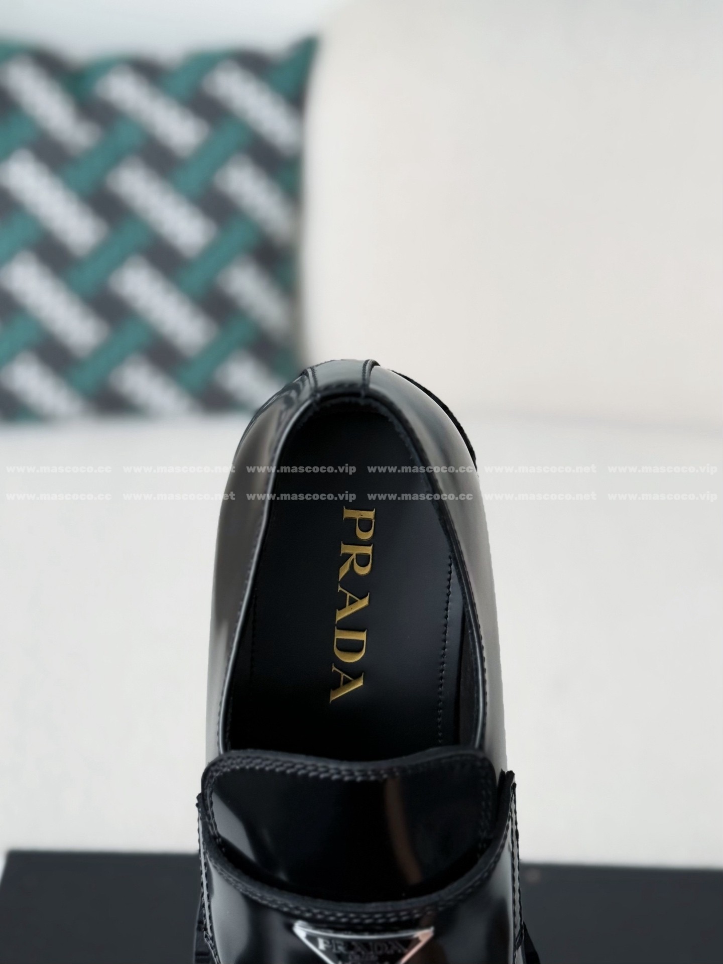 「#858」Prada Classic Leather Shoes Triangle Logo Loafers - Image 8