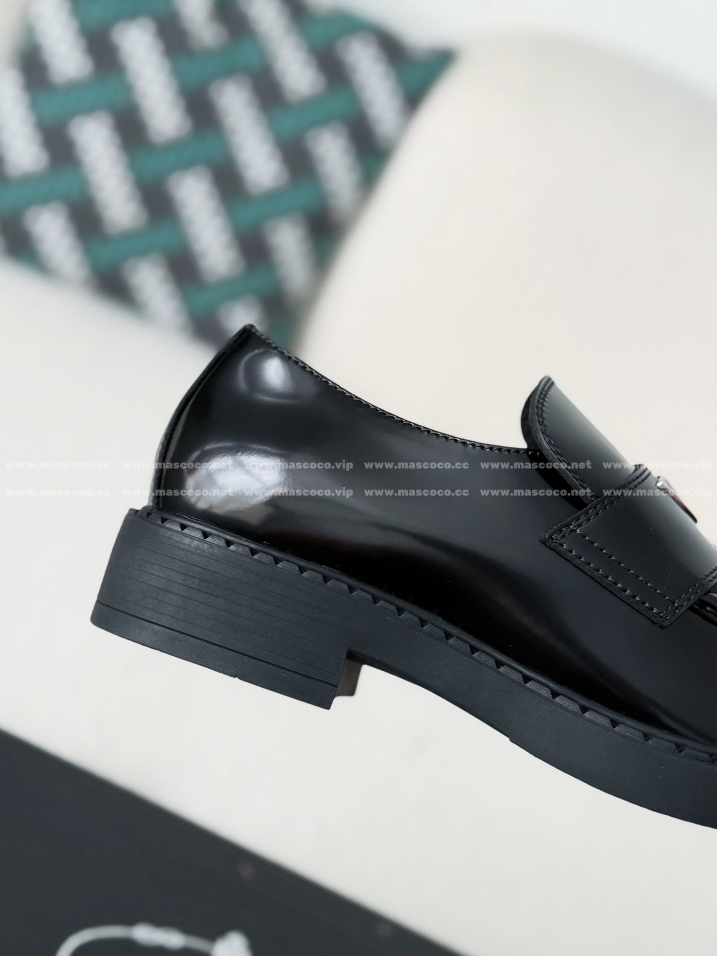 「#858」Prada Classic Leather Shoes Triangle Logo Loafers - Image 7