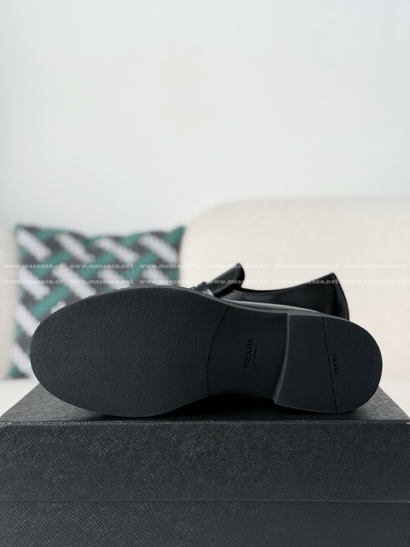 「#858」Prada Classic Leather Shoes Triangle Logo Loafers - Image 5