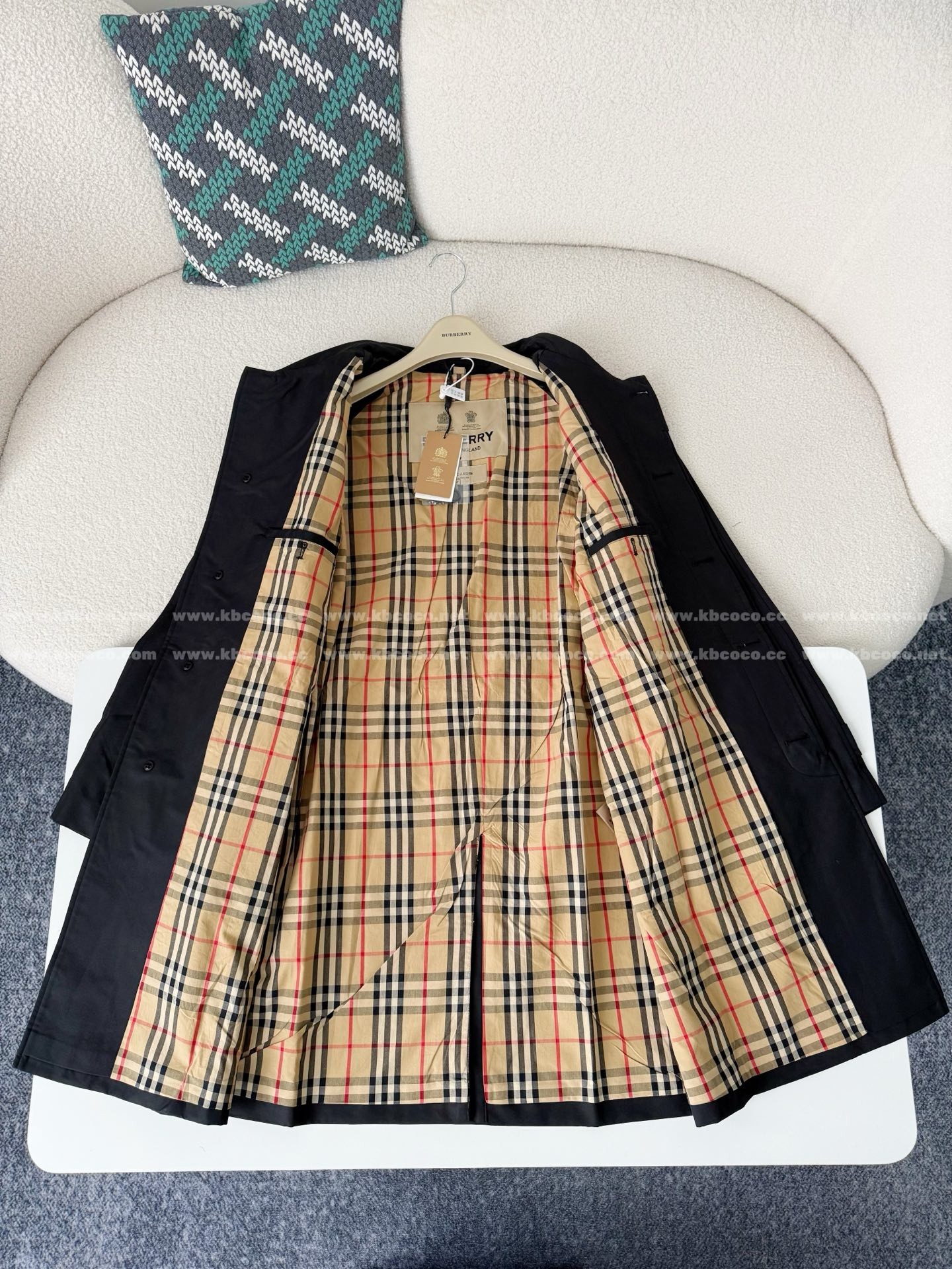 「#4975」Burberry Mid-length Bonded Gabardine Jackets - Image 8