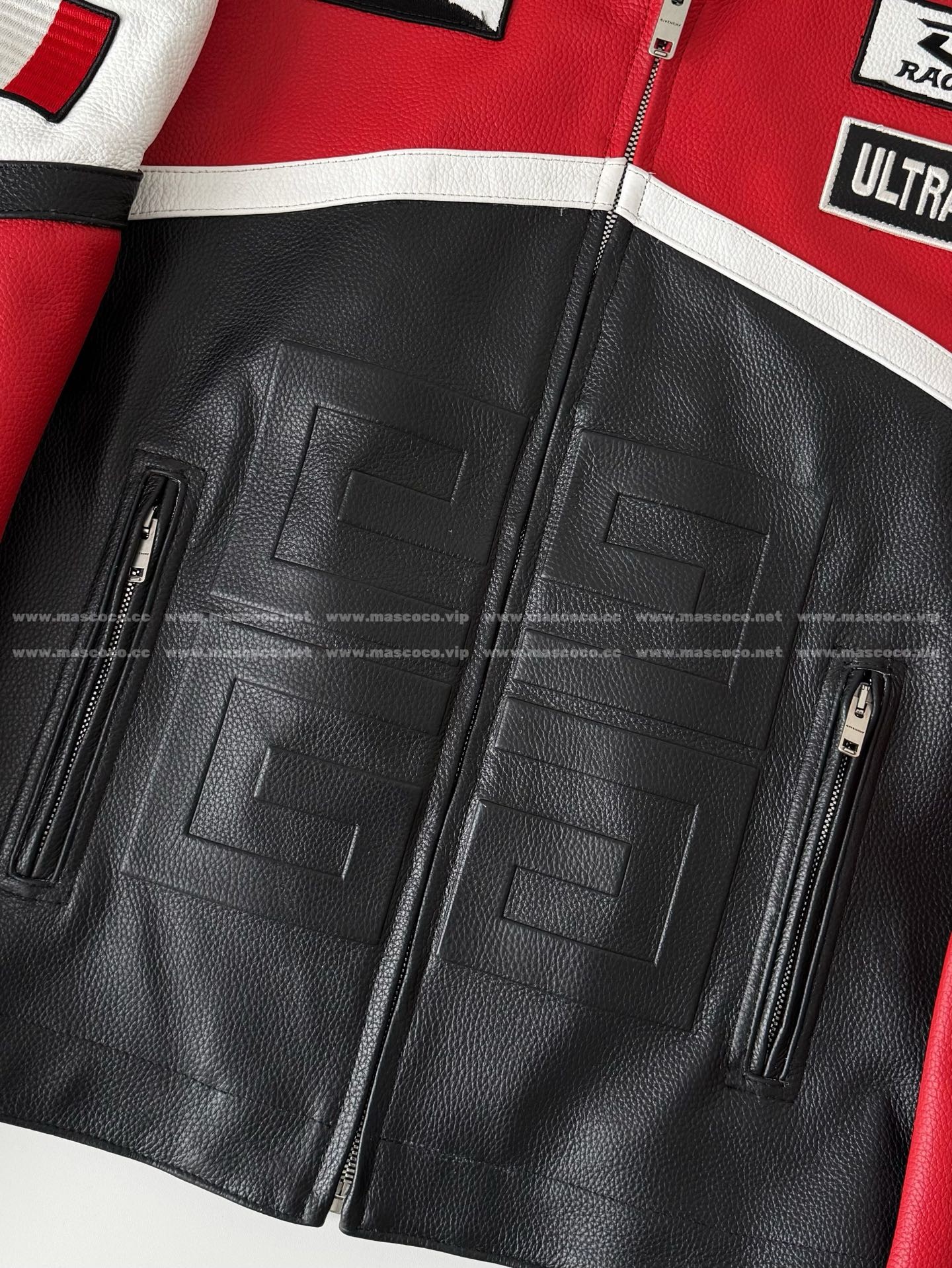 「#4981」Givenchy SS23 Contrast Color Zipper Stand Collar Leather Jacket - Image 5