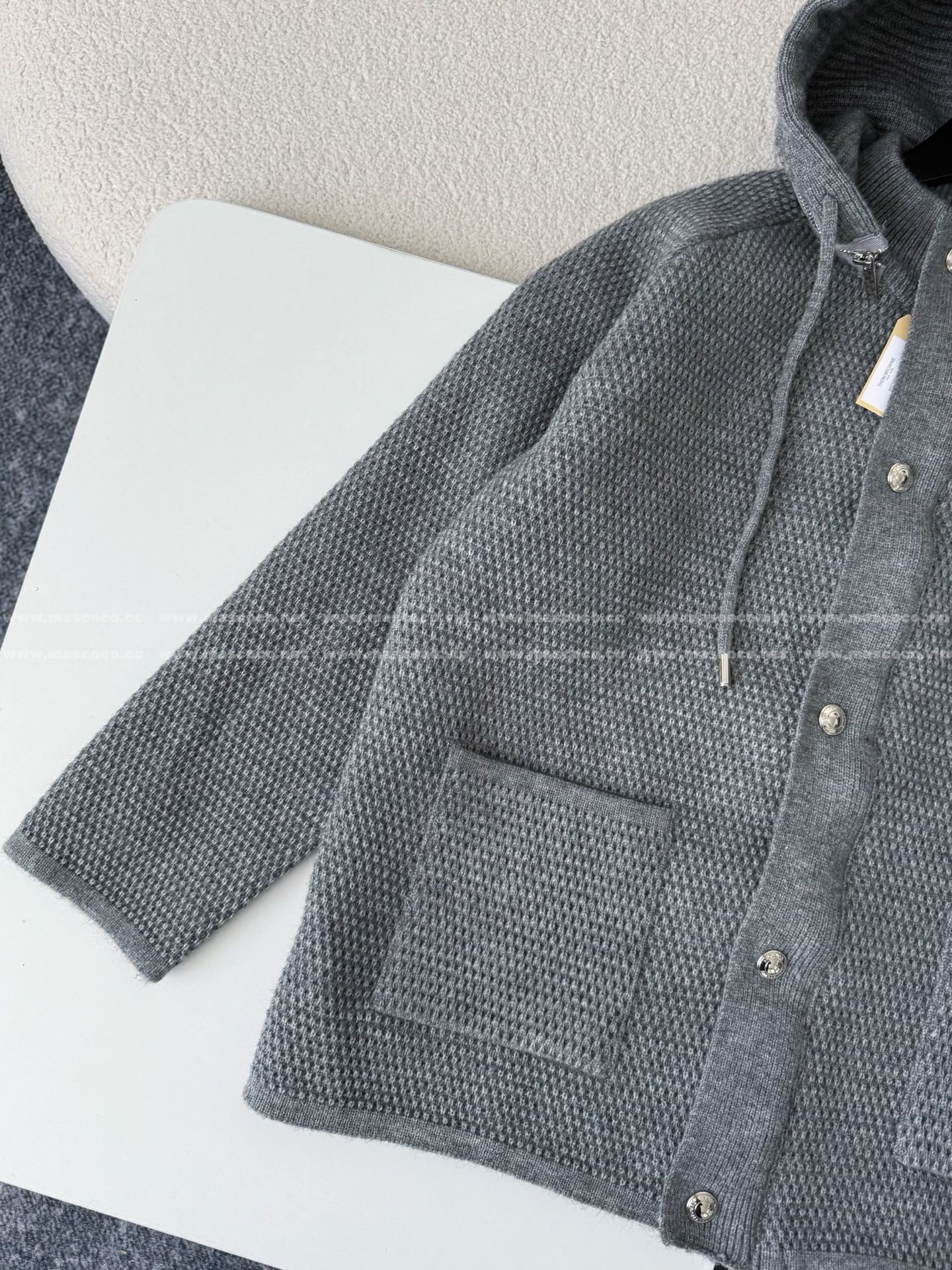「#5210」Thom Browne American-Style Striped Cuff Knit Hoodie - Image 2