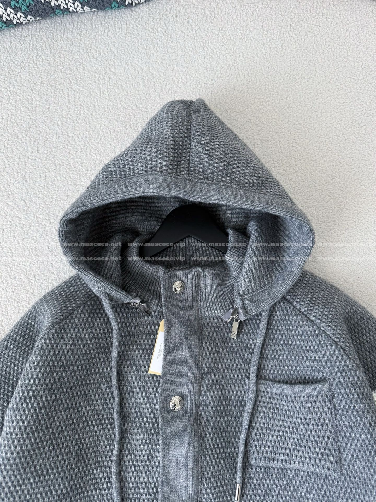 「#5210」Thom Browne American-Style Striped Cuff Knit Hoodie - Image 3