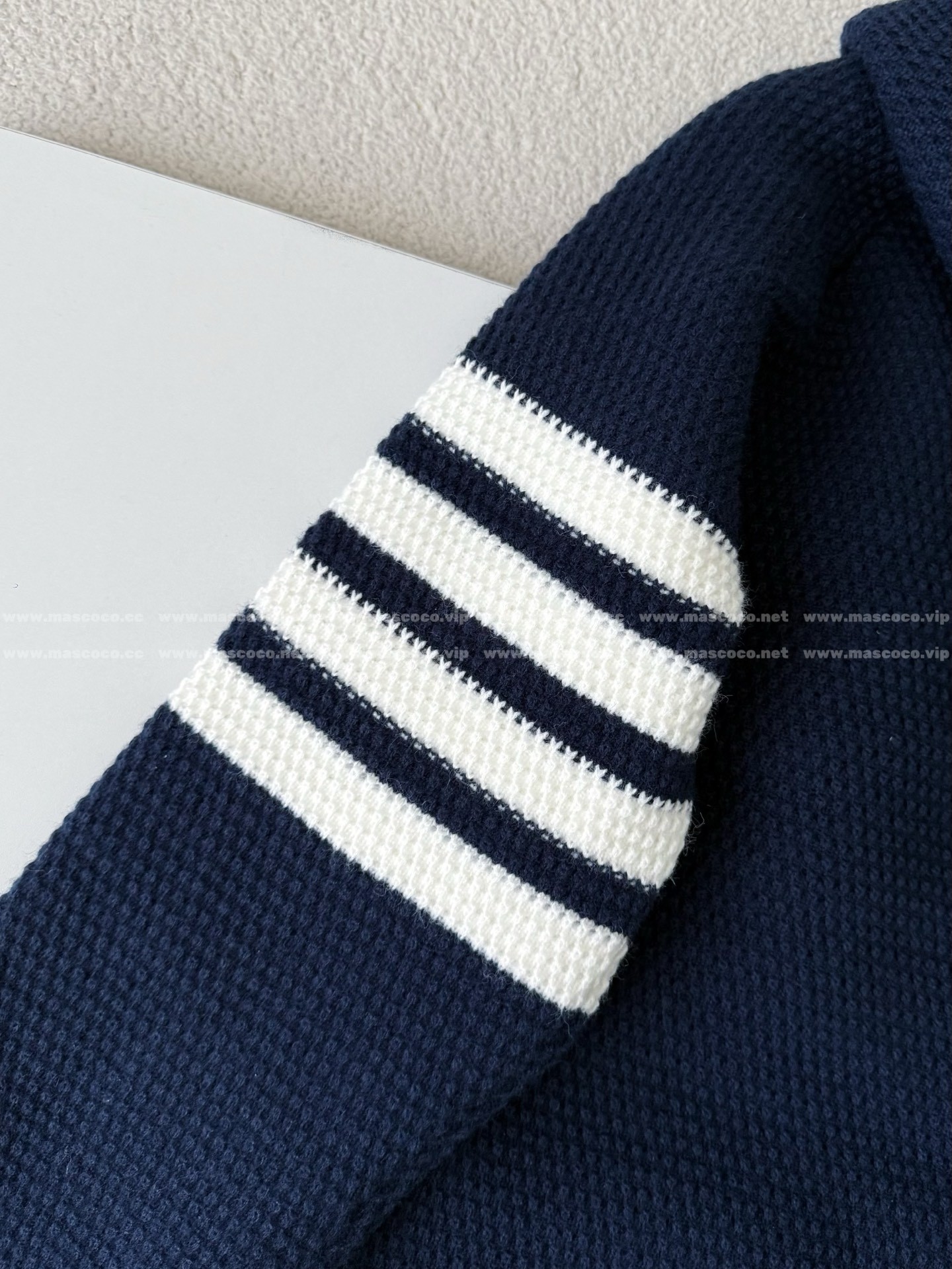 「#5211」Thom Browne American-Style Striped Cuff Knit Hoodie - Image 8