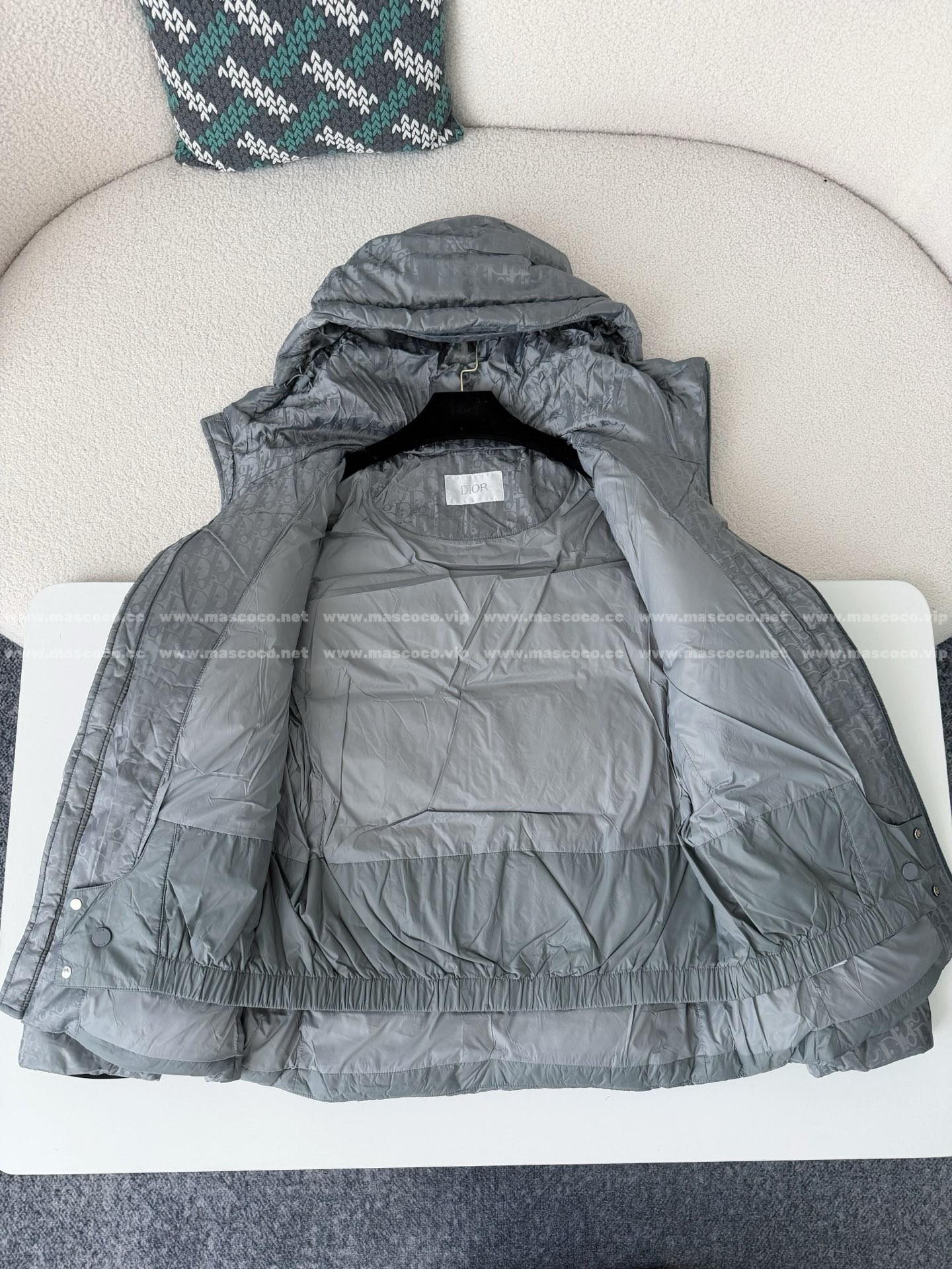 「#5270」DIOR All-Over Letter Logo Down Jacket - Image 8
