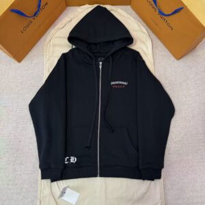 「#5327」Chrome Hearts Vintage Distressed American Flag Zip-Up Hoodie