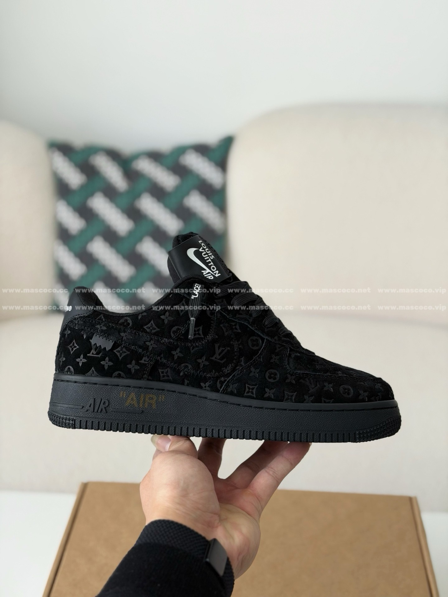 「#157」LOUIS VUITTON X NIKE AIR FORCE 1 SNEAKERS - Image 6