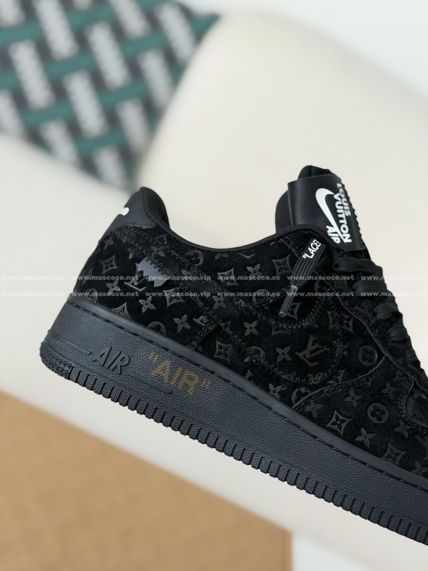 「#157」LOUIS VUITTON X NIKE AIR FORCE 1 SNEAKERS - Image 7