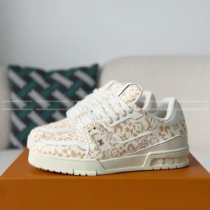 「#6331」LOUIS VUITTON TRAINER GRAINED LEATHER SNEAKERS
