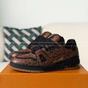 「#6332」LOUIS VUITTON TRAINER GRAINED LEATHER SNEAKERS