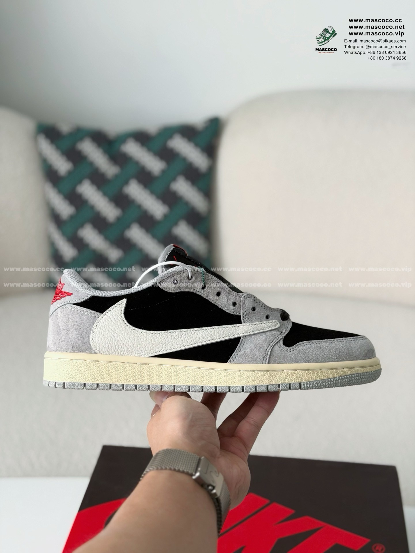 「#6442」Nike AirJordan1 x TravisScott AJ Low - Image 6