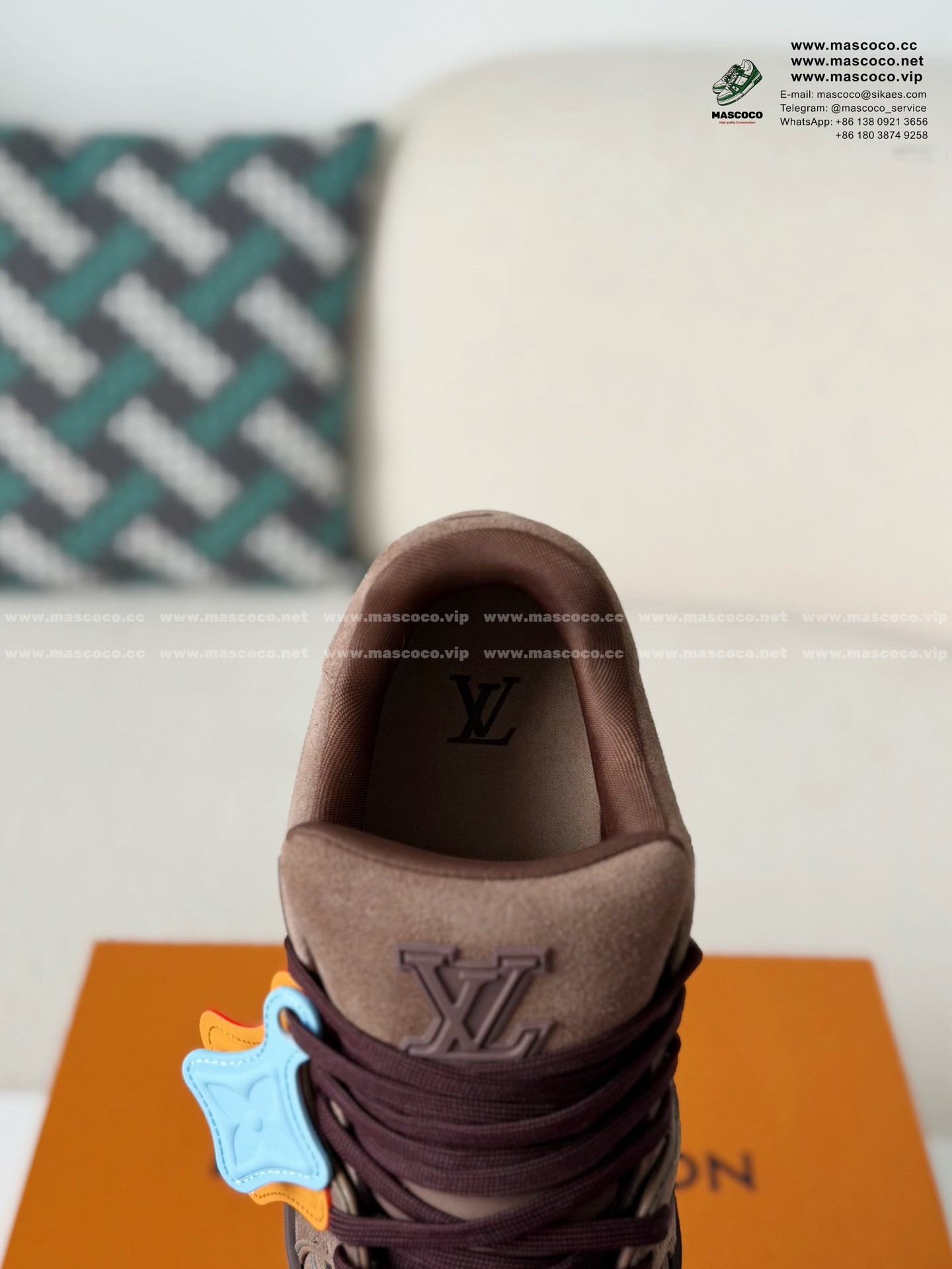 「#6462」LOUIS VUITTON TRAINER DISTRESSED SNEAKERS - Image 9