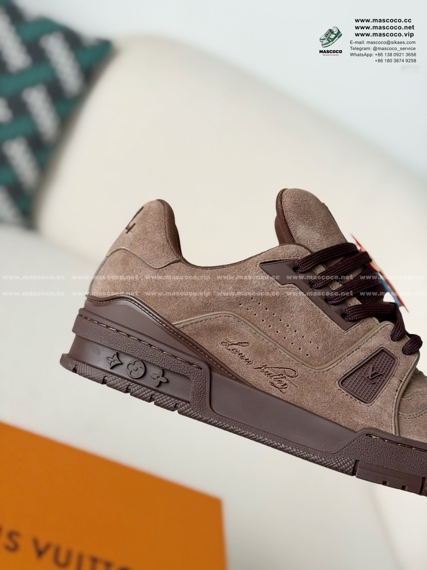 「#6462」LOUIS VUITTON TRAINER DISTRESSED SNEAKERS - Image 7