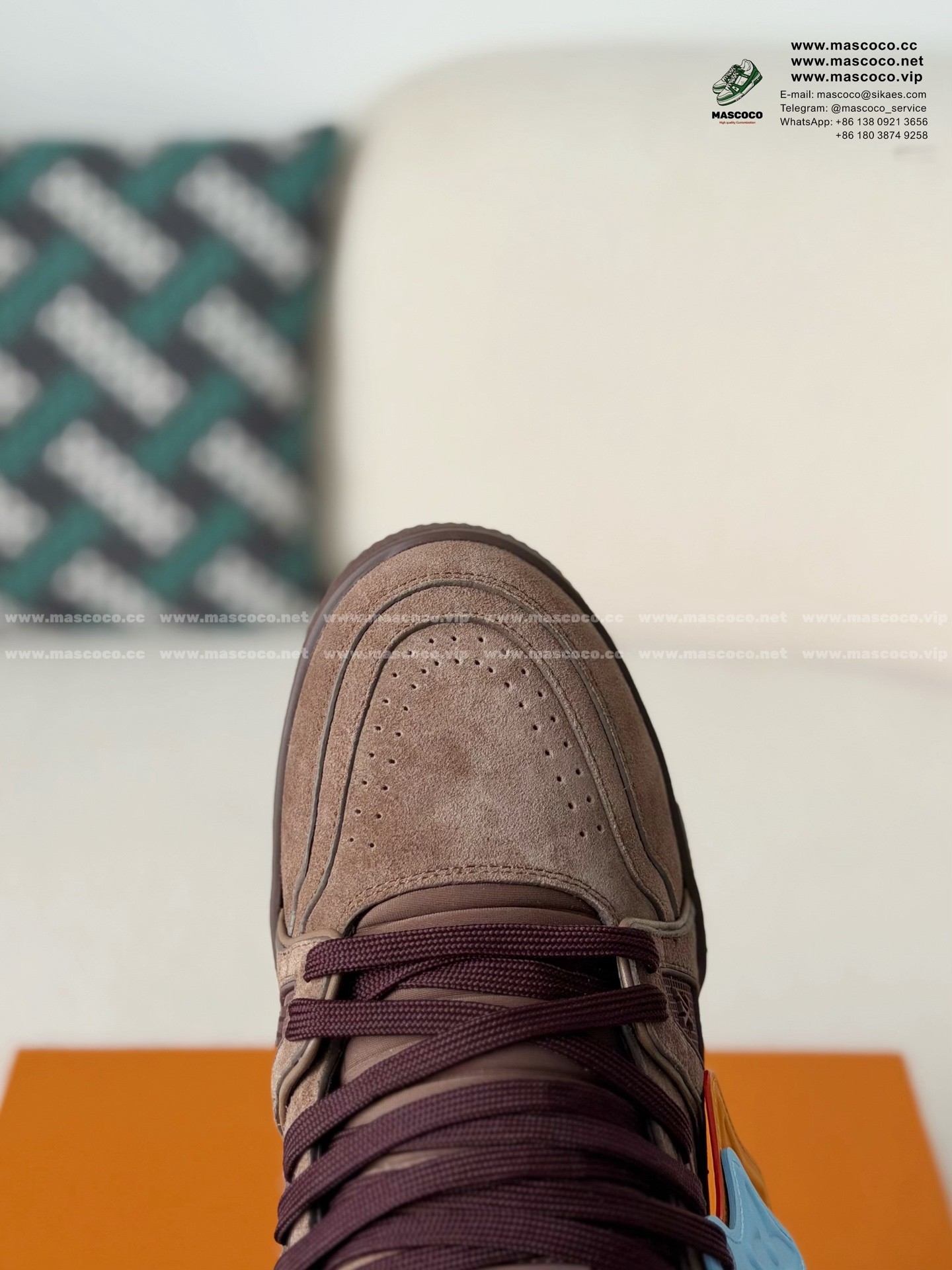 「#6462」LOUIS VUITTON TRAINER DISTRESSED SNEAKERS - Image 8