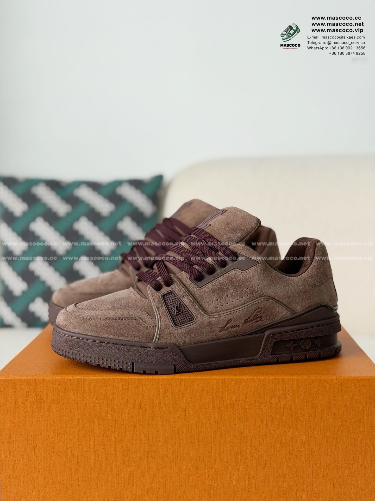 「#6462」LOUIS VUITTON TRAINER DISTRESSED SNEAKERS