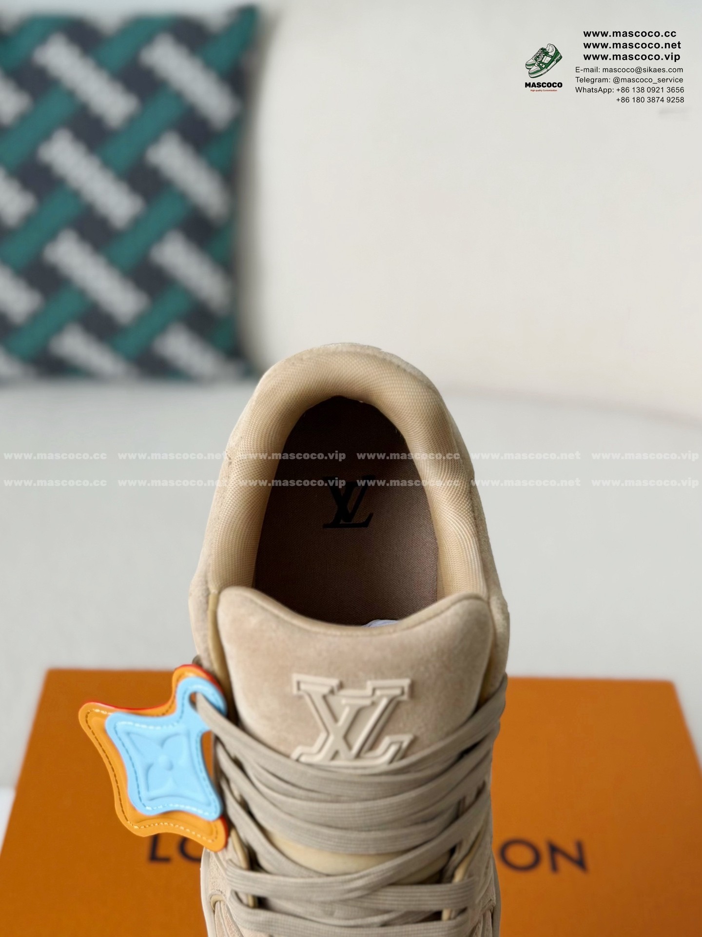 「#6463」LOUIS VUITTON TRAINER DISTRESSED SNEAKERS - Image 9