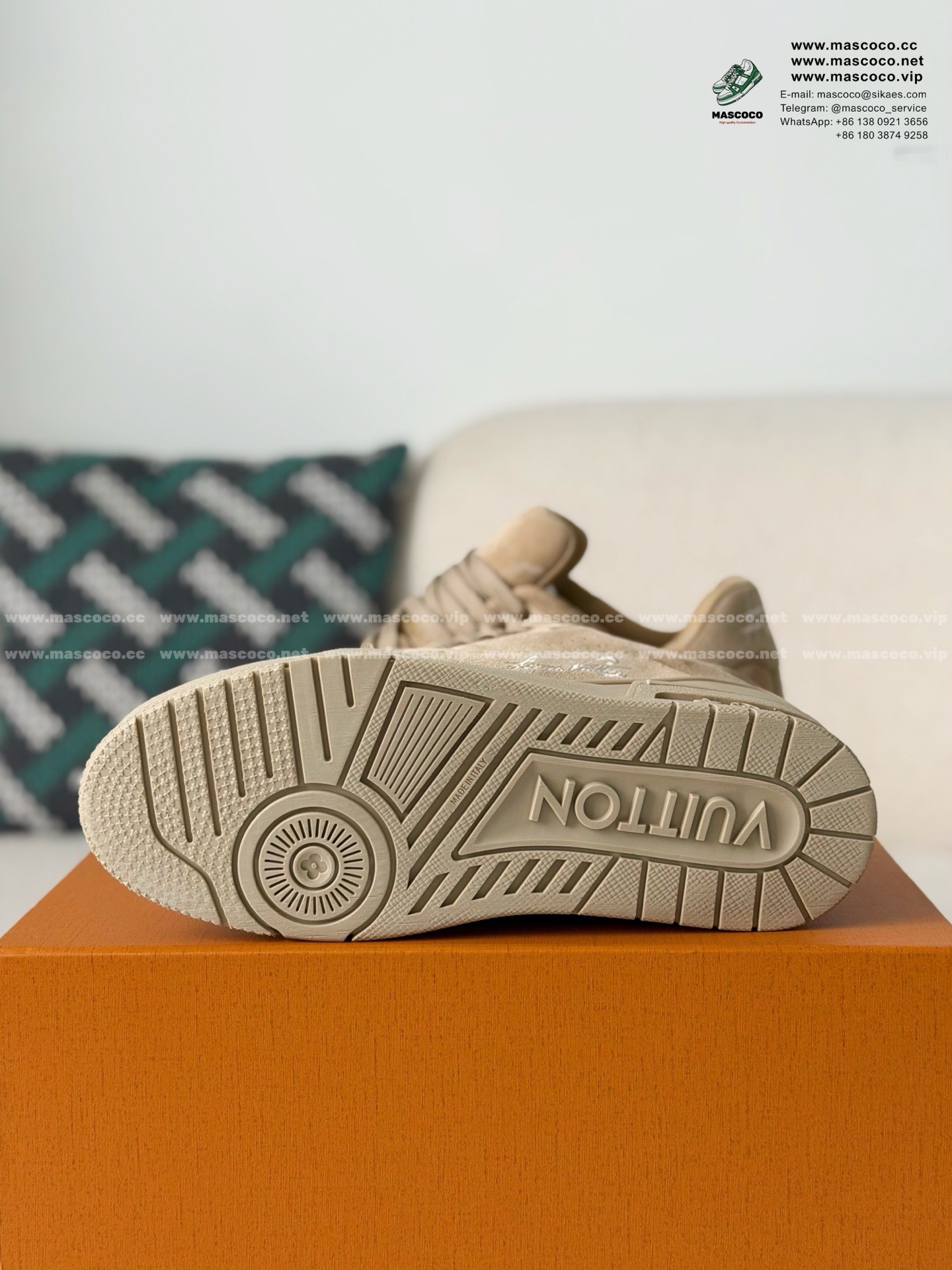 「#6463」LOUIS VUITTON TRAINER DISTRESSED SNEAKERS - Image 5