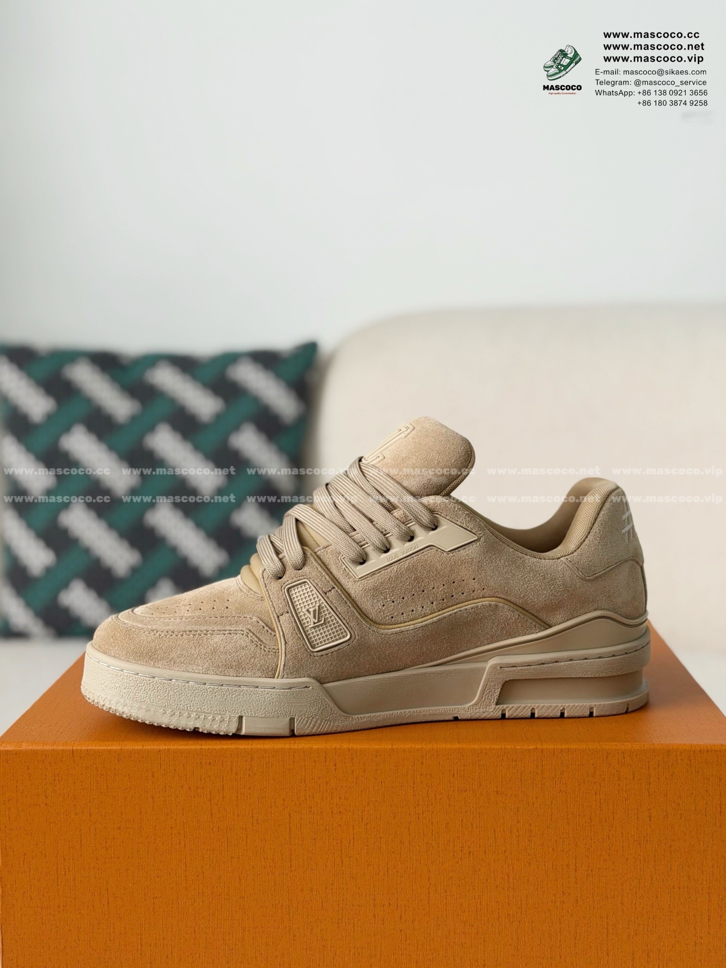 「#6463」LOUIS VUITTON TRAINER DISTRESSED SNEAKERS - Image 4
