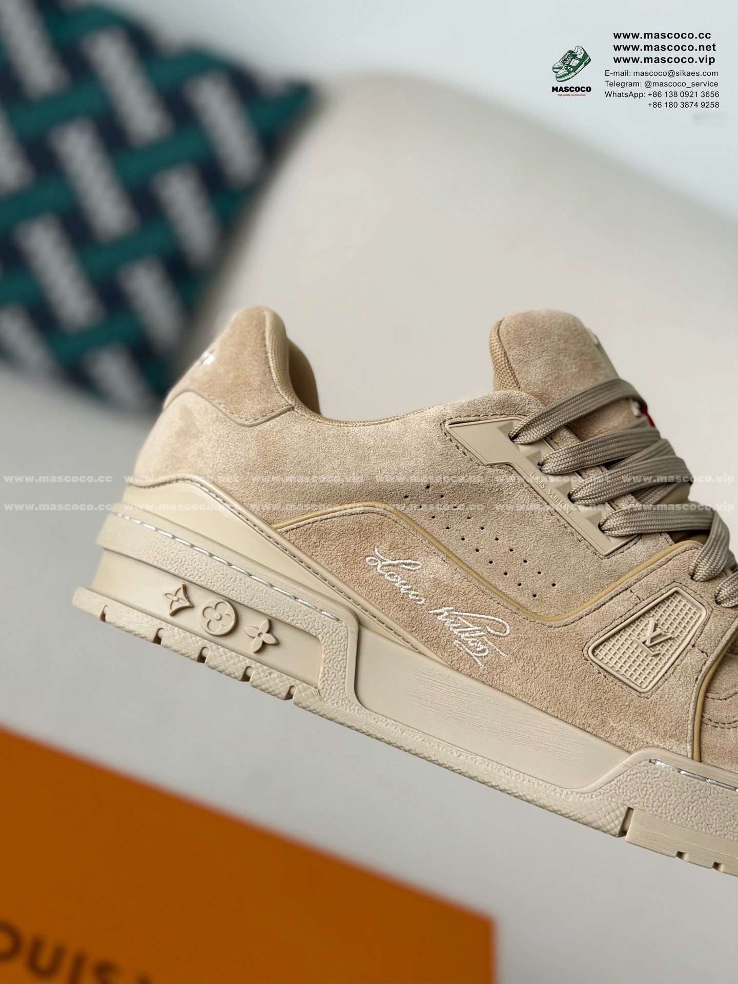 「#6463」LOUIS VUITTON TRAINER DISTRESSED SNEAKERS - Image 7
