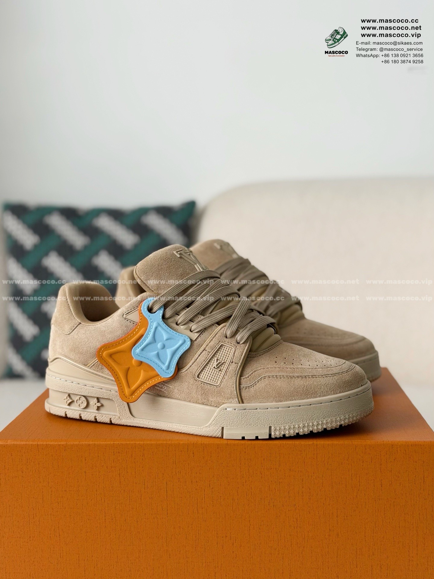 「#6463」LOUIS VUITTON TRAINER DISTRESSED SNEAKERS - Image 2