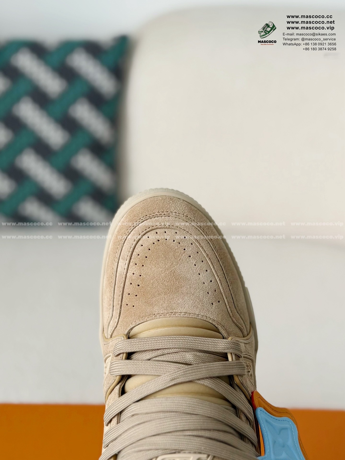 「#6463」LOUIS VUITTON TRAINER DISTRESSED SNEAKERS - Image 8